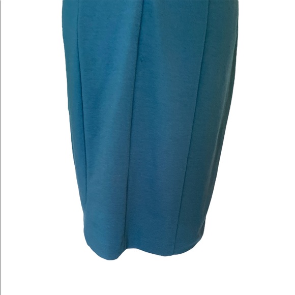NWT Adrienne Vittadini Ponte Knit Ruffle Sheath Dress in Carolina Teal - 12 - Picture 7 of 12